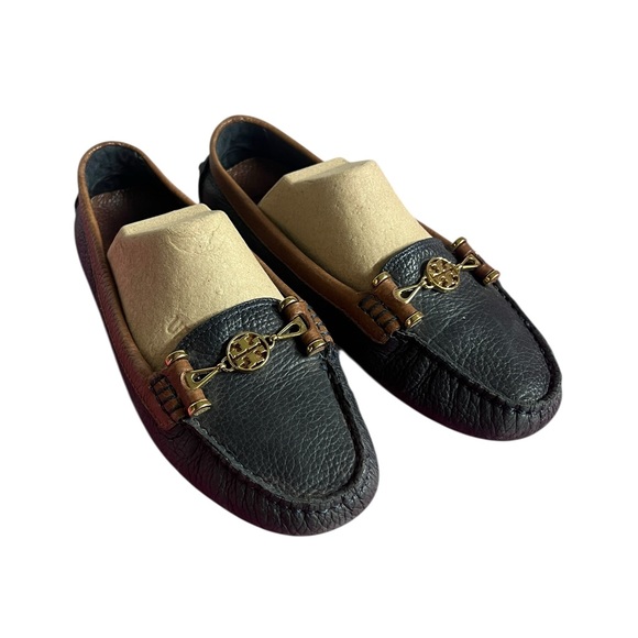 Tory Burch Shoes - Tory Burch 8 black and brown leather driving loafers